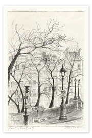 Poster Pont Neuf, 1963, malerische Brücke in Paris über die Seine