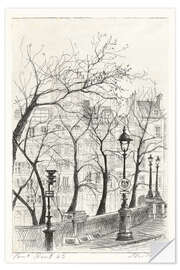 Wandsticker Pont Neuf, 1963, malerische Brücke in Paris über die Seine