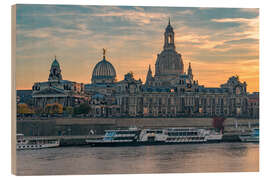 Holzbild Dresden Altstadt zum Sonnenuntergang - Stefan Becker