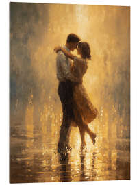Acrylglasbild Kuss im Sommerregen