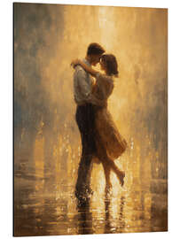 Alubild Kuss im Sommerregen