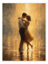 Poster Kuss im Sommerregen