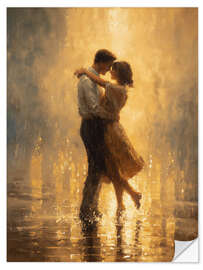 Wandsticker Kuss im Sommerregen