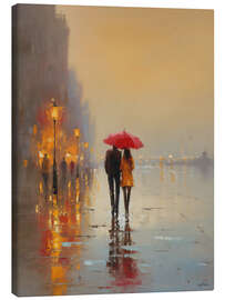 Leinwandbild Spaziergang im warmen Regen