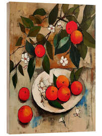 Holzbild Gefleckte Zitrusfrüchte