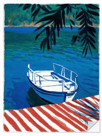 Sticker mural Waiting in the Quiet Blue