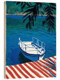 Holzbild Warten im stillen Blau - DejaReve