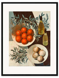 Gerahmter Kunstdruck Stillleben mit Mandarinen