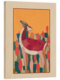 Holzbild Purpurroter Hirsch