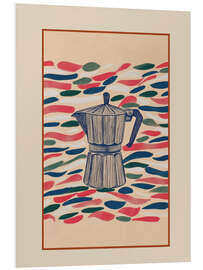 Hartschaumbild Bunte Moka-Kanne - Branka Kodžoman