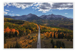 Poster Herbststraße in den Bergen von Colorado, USA - Martin Podt