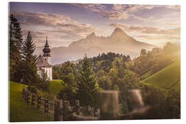 Acrylglasbild Watzmann mit Kirche Maria Gern - Fotomagie