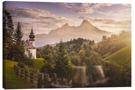 Leinwandbild Watzmann mit Kirche Maria Gern - Fotomagie