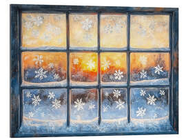 Gallery Print Verschneites Fenster am Weihnachten