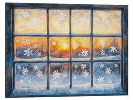 Magnettafel Verschneites Fenster am Weihnachten