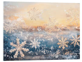 Acrylglasbild Verschneites Fenster