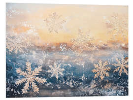 Hartschaumbild Verschneites Fenster