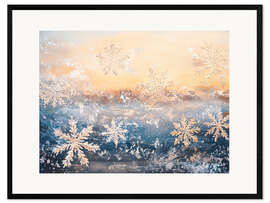 Gerahmter Kunstdruck Verschneites Fenster