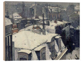 Holzbild Dächer im Schnee