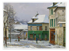 Poster Schnee in den Vororten - Victor Vignon