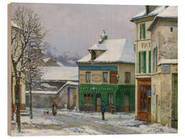 Holzbild Schnee in den Vororten - Victor Vignon