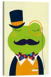 Leinwandbild Eleganter Frosch mit Monokel - Jaysanstudio