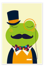 Wandbild Eleganter Frosch mit Monokel - Jaysanstudio