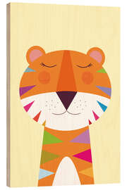 Holzbild Bunte Tigerträume