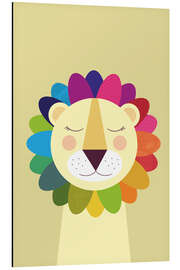 Alubild Regenbogen-Löwe