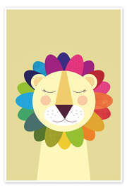 Wandbild Regenbogen-Löwe - Jaysanstudio