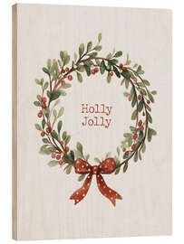 Holzbild Holly Jolly - Mistelzweig - Emanuela Carratoni