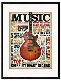 Gerahmter Kunstdruck Music Keeps My Heart Beating
