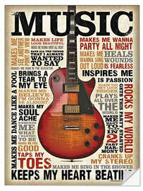 Wandsticker Music Keeps My Heart Beating