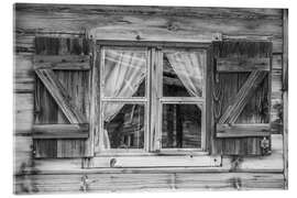 Acrylglasbild Fenster einer Almhütte, Südtirol - Christian Müringer