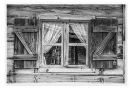 Wandbild Fenster einer Almhütte, Südtirol - Christian Müringer