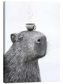 Leinwandbild Capybara Coffee