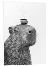 Hartschaumbild Capybara Coffee