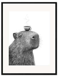 Gerahmter Kunstdruck Capybara Coffee