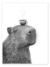 Wandbild Capybara Coffee - Valeriya Korenkova