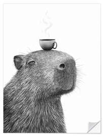 Wandsticker Capybara Coffee