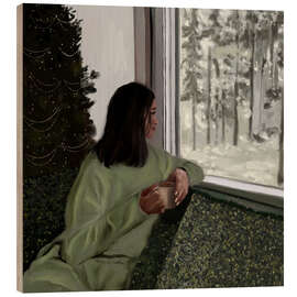 Holzbild Gemütlich auf dem Sofa - Osheens Gallery