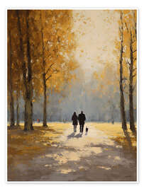 Wandbild Stille Herbstallee - artill