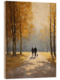 Holzbild Stille Herbstallee - Softlight Boutique