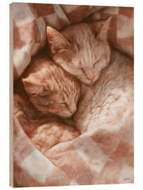 Holzbild Zwei, die zusammen träumen - artill