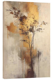 Holzbild Vergoldete Gräser