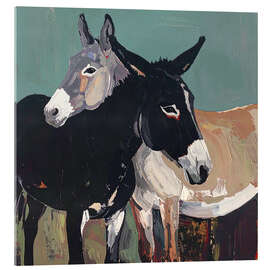 Acrylglasbild Esel-Umarmung