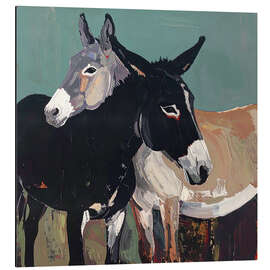 Alubild Esel-Umarmung