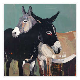 Poster Esel-Umarmung