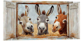 Acrylglasbild Drei süße Eselchen - Pineapple Licensing