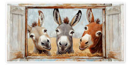 Poster Drei süße Eselchen - Pineapple Licensing